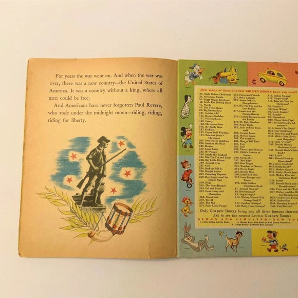 Vintage Walt Disney's Paul Revere #D64 A Little Golden Book A First Edition 1957 - Picture 7 of 7